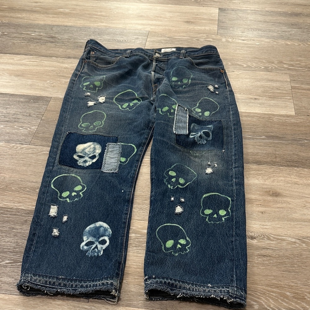 Upcycled Levi’s by Thimbleberry and fern.